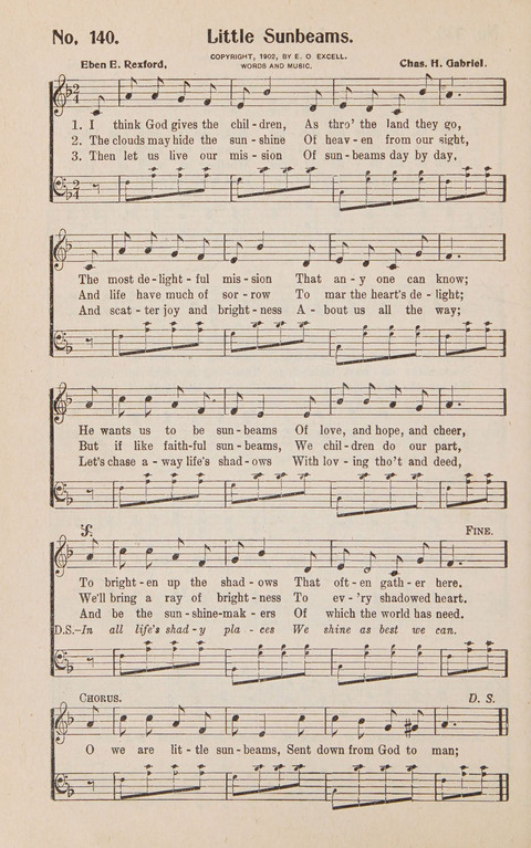 Service in Song: The cream of all the best songs, of all the best writers, together with Orders of Service for the Sunday School page 140