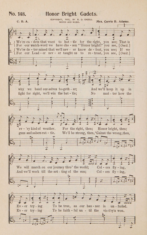 Service in Song: The cream of all the best songs, of all the best writers, together with Orders of Service for the Sunday School page 148