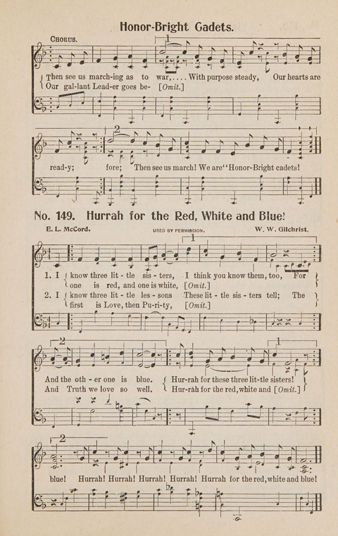 Service in Song: The cream of all the best songs, of all the best writers, together with Orders of Service for the Sunday School page 149