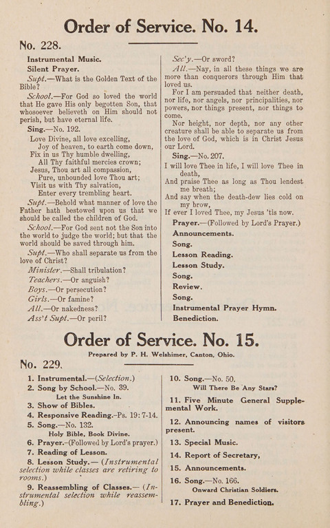 Service in Song: The cream of all the best songs, of all the best writers, together with Orders of Service for the Sunday School page 216
