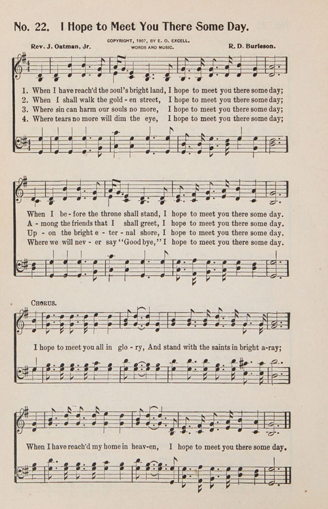 Service in Song: The cream of all the best songs, of all the best writers, together with Orders of Service for the Sunday School page 22