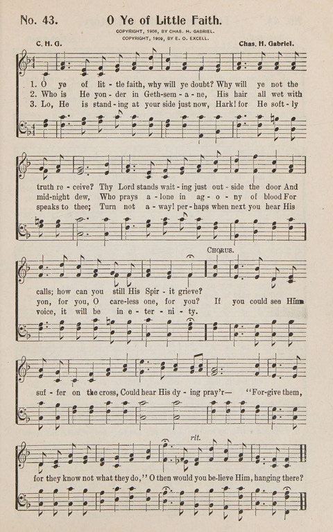 Service in Song: The cream of all the best songs, of all the best writers, together with Orders of Service for the Sunday School page 43