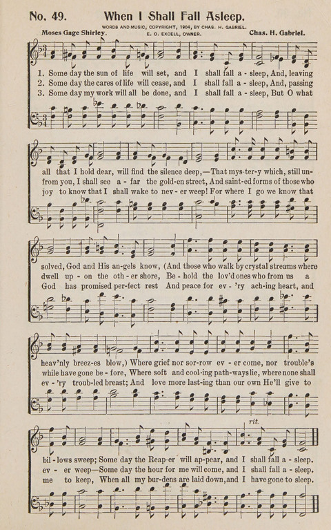 Service in Song: The cream of all the best songs, of all the best writers, together with Orders of Service for the Sunday School page 49