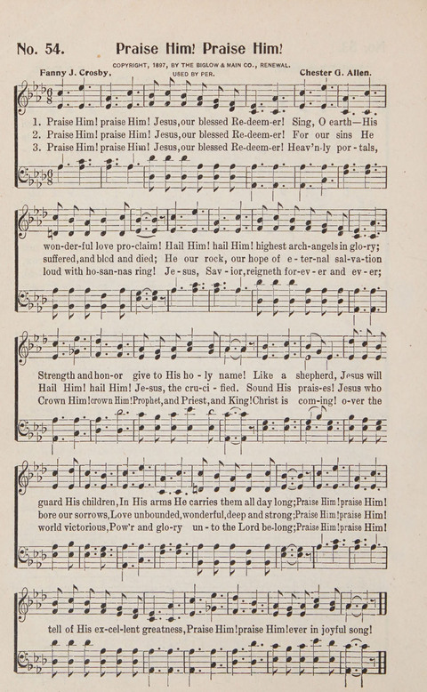 Service in Song: The cream of all the best songs, of all the best writers, together with Orders of Service for the Sunday School page 54