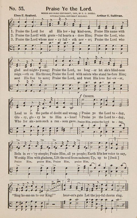 Service in Song: The cream of all the best songs, of all the best writers, together with Orders of Service for the Sunday School page 55