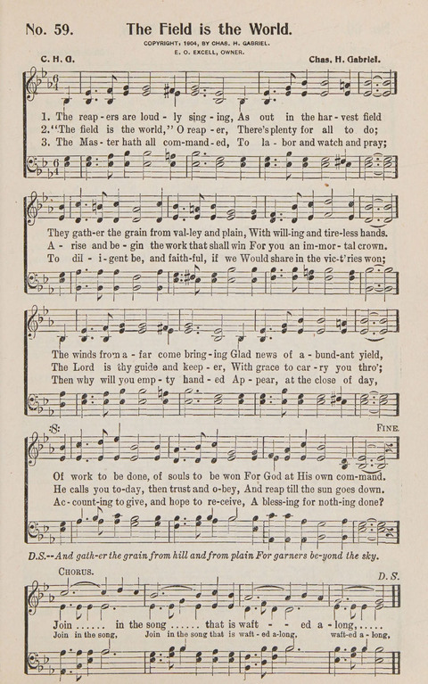 Service in Song: The cream of all the best songs, of all the best writers, together with Orders of Service for the Sunday School page 59