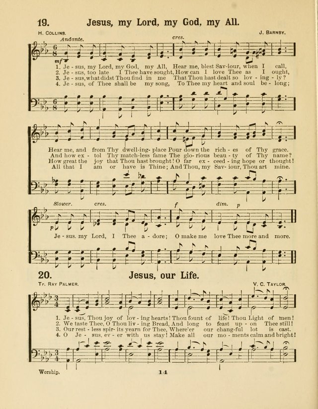 Select Songs No. 2: for the singing service in the prayer meeting; Sunday school; Christian Endeavor meetings page 14