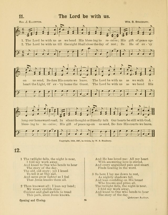 Select Songs No. 2: for the singing service in the prayer meeting; Sunday school; Christian Endeavor meetings page 8