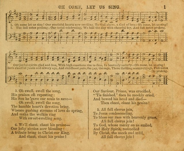 The Sabbath School Bell: a new collection of choice hymns and tunes, original and standard; carefully and simply arranged as solos, duets, trios, semi-choruses and choruses, and for organ..(Enl. Ed) page 1