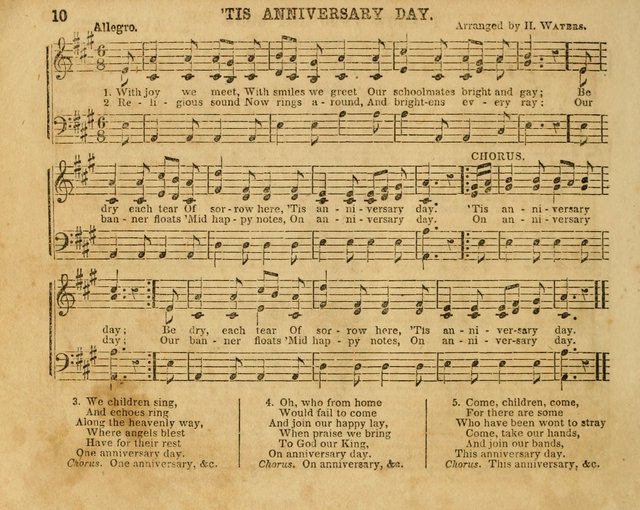 The Sabbath School Bell: a new collection of choice hymns and tunes, original and standard; carefully and simply arranged as solos, duets, trios, semi-choruses and choruses, and for organ..(Enl. Ed) page 10