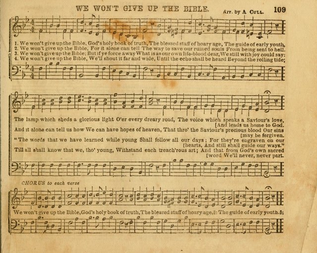 The Sabbath School Bell: a new collection of choice hymns and tunes, original and standard; carefully and simply arranged as solos, duets, trios, semi-choruses and choruses, and for organ..(Enl. Ed) page 109