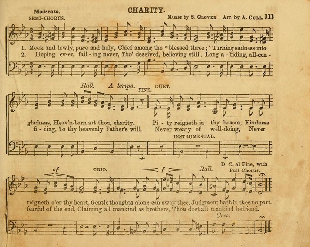 The Sabbath School Bell: a new collection of choice hymns and tunes, original and standard; carefully and simply arranged as solos, duets, trios, semi-choruses and choruses, and for organ..(Enl. Ed) page 111