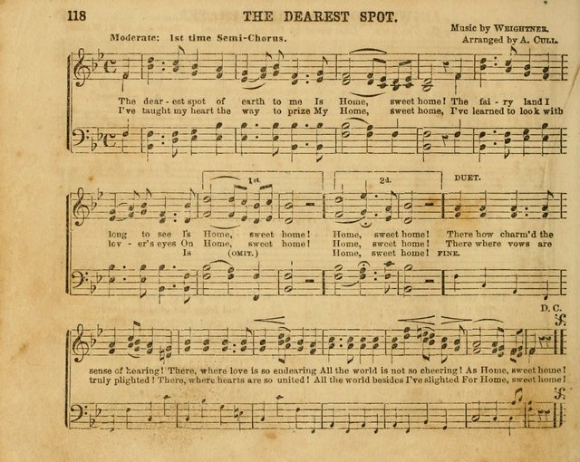 The Sabbath School Bell: a new collection of choice hymns and tunes, original and standard; carefully and simply arranged as solos, duets, trios, semi-choruses and choruses, and for organ..(Enl. Ed) page 118