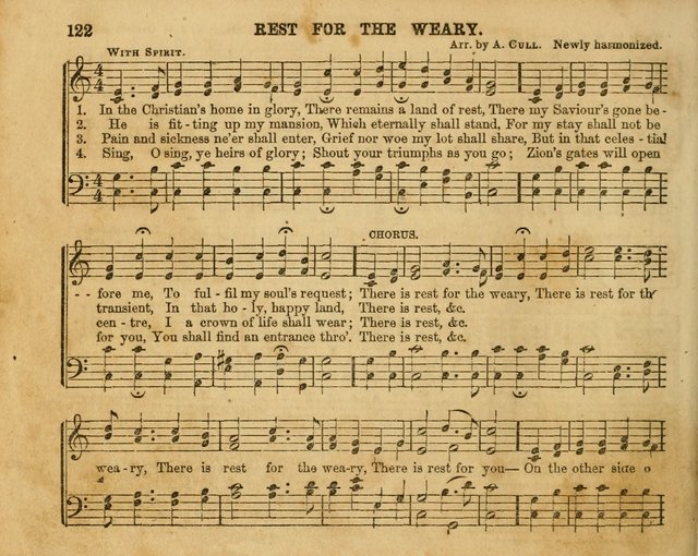 The Sabbath School Bell: a new collection of choice hymns and tunes, original and standard; carefully and simply arranged as solos, duets, trios, semi-choruses and choruses, and for organ..(Enl. Ed) page 122