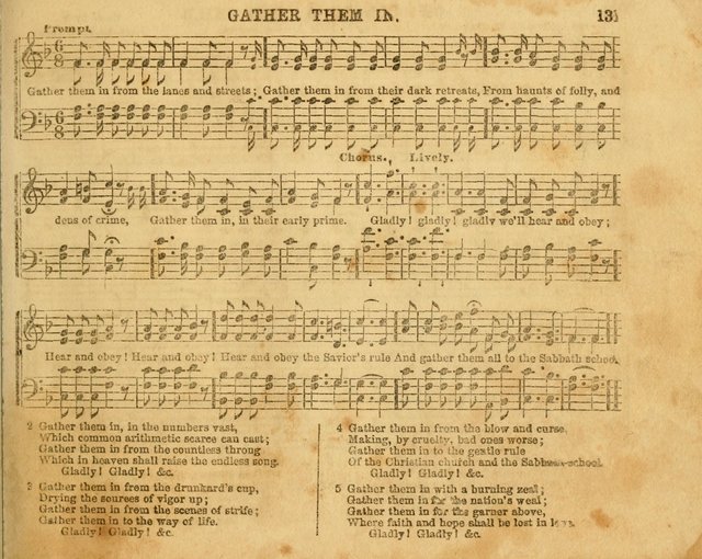 The Sabbath School Bell: a new collection of choice hymns and tunes, original and standard; carefully and simply arranged as solos, duets, trios, semi-choruses and choruses, and for organ..(Enl. Ed) page 131