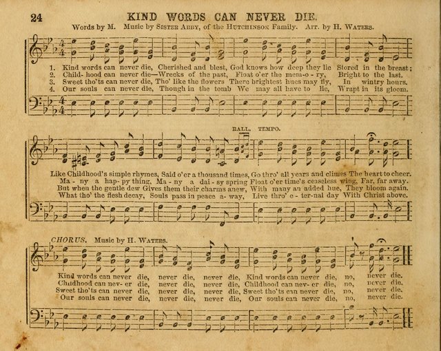 The Sabbath School Bell: a new collection of choice hymns and tunes, original and standard; carefully and simply arranged as solos, duets, trios, semi-choruses and choruses, and for organ..(Enl. Ed) page 24