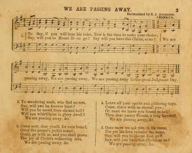 The Sabbath School Bell: a new collection of choice hymns and tunes, original and standard; carefully and simply arranged as solos, duets, trios, semi-choruses and choruses, and for organ..(Enl. Ed) page 3