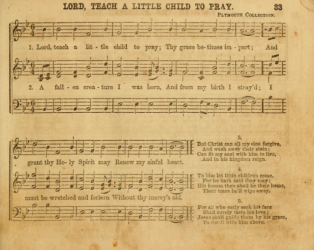 The Sabbath School Bell: a new collection of choice hymns and tunes, original and standard; carefully and simply arranged as solos, duets, trios, semi-choruses and choruses, and for organ..(Enl. Ed) page 33