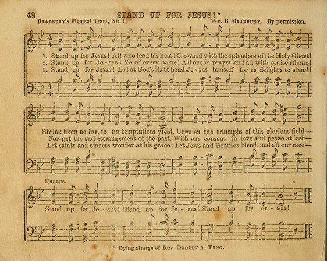 The Sabbath School Bell: a new collection of choice hymns and tunes, original and standard; carefully and simply arranged as solos, duets, trios, semi-choruses and choruses, and for organ..(Enl. Ed) page 48