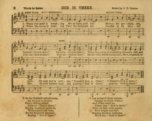 The Sabbath School Bell: a new collection of choice hymns and tunes, original and standard; carefully and simply arranged as solos, duets, trios, semi-choruses and choruses, and for organ..(Enl. Ed) page 6