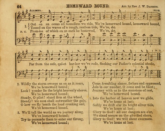 The Sabbath School Bell: a new collection of choice hymns and tunes, original and standard; carefully and simply arranged as solos, duets, trios, semi-choruses and choruses, and for organ..(Enl. Ed) page 64