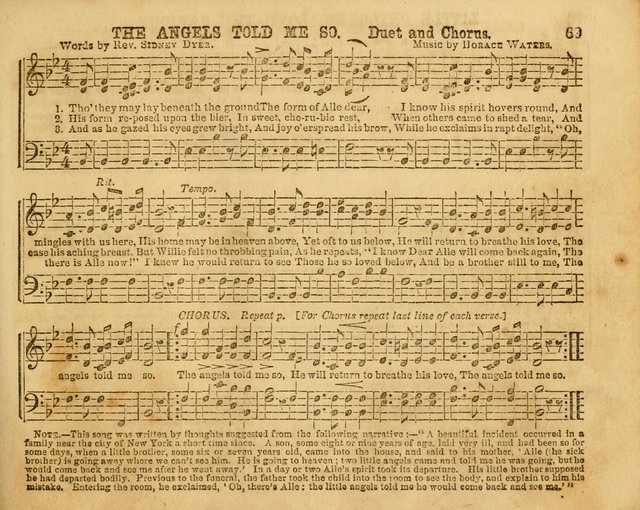 The Sabbath School Bell: a new collection of choice hymns and tunes, original and standard; carefully and simply arranged as solos, duets, trios, semi-choruses and choruses, and for organ..(Enl. Ed) page 69