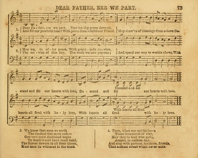 The Sabbath School Bell: a new collection of choice hymns and tunes, original and standard; carefully and simply arranged as solos, duets, trios, semi-choruses and choruses, and for organ..(Enl. Ed) page 73