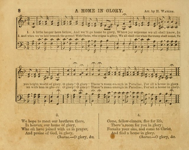 The Sabbath School Bell: a new collection of choice hymns and tunes, original and standard; carefully and simply arranged as solos, duets, trios, semi-choruses and choruses, and for organ..(Enl. Ed) page 8