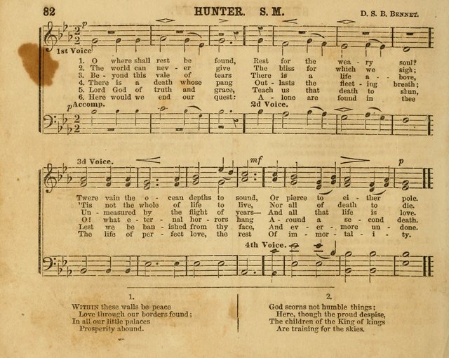 The Sabbath School Bell: a new collection of choice hymns and tunes, original and standard; carefully and simply arranged as solos, duets, trios, semi-choruses and choruses, and for organ..(Enl. Ed) page 82