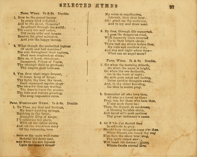 The Sabbath School Bell: a new collection of choice hymns and tunes, original and standard; carefully and simply arranged as solos, duets, trios, semi-choruses and choruses, and for organ..(Enl. Ed) page 97