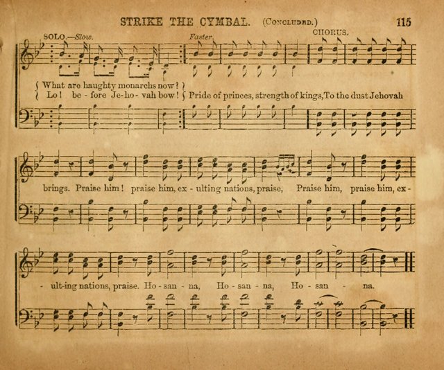 Sabbath School Bell No. 2: a superior collection of choice tunes, newly arranged and composed, and a large number of excellent hymns written expressly for this work, which are well adapted for...      page 115