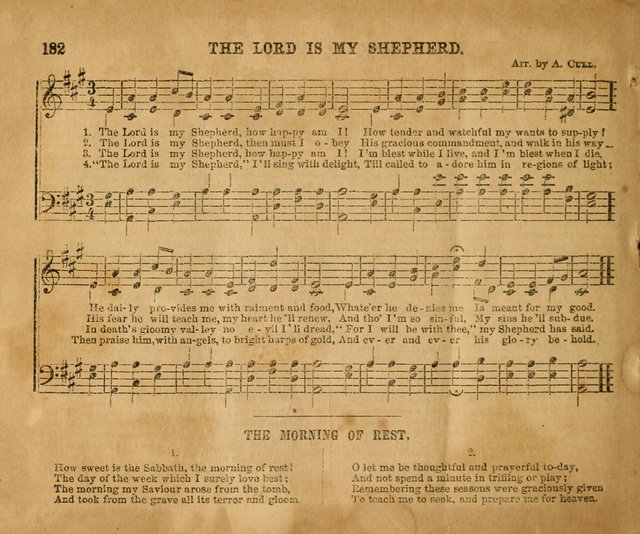 Sabbath School Bell No. 2: a superior collection of choice tunes, newly arranged and composed, and a large number of excellent hymns written expressly for this work, which are well adapted for...      page 182