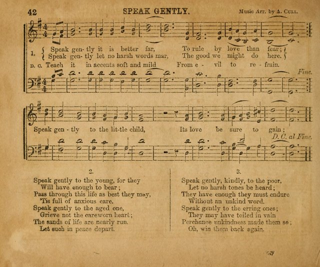 Sabbath School Bell No. 2: a superior collection of choice tunes, newly arranged and composed, and a large number of excellent hymns written expressly for this work, which are well adapted for...      page 42