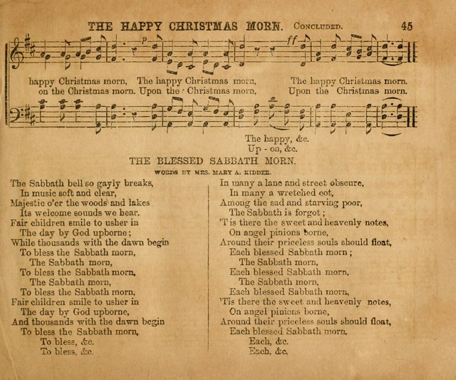 Sabbath School Bell No. 2: a superior collection of choice tunes, newly arranged and composed, and a large number of excellent hymns written expressly for this work, which are well adapted for...      page 45