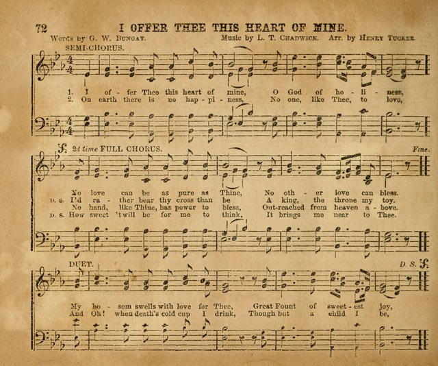 Sabbath School Bell No. 2: a superior collection of choice tunes, newly arranged and composed, and a large number of excellent hymns written expressly for this work, which are well adapted for...      page 72