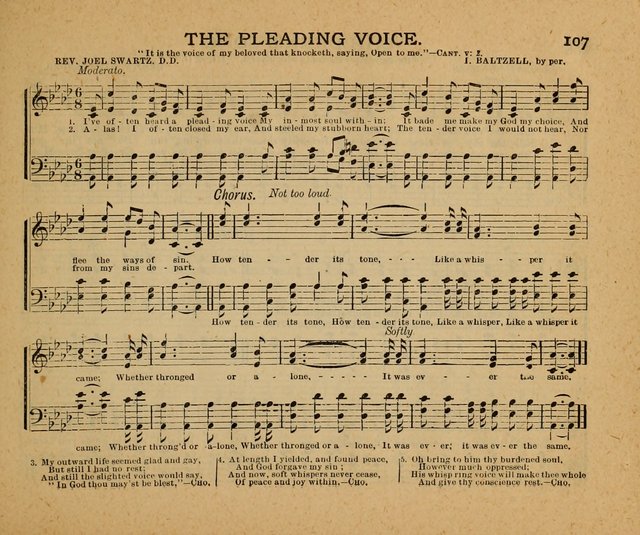 Songs of the Sun Bright Clime: a collection of choice music and poetry, for Sabbath schools and gospel meetings page 107