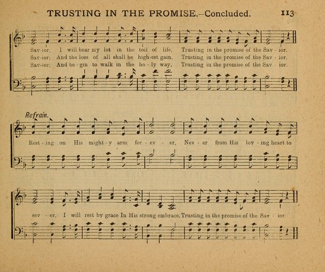 Songs of the Sun Bright Clime: a collection of choice music and poetry, for Sabbath schools and gospel meetings page 113