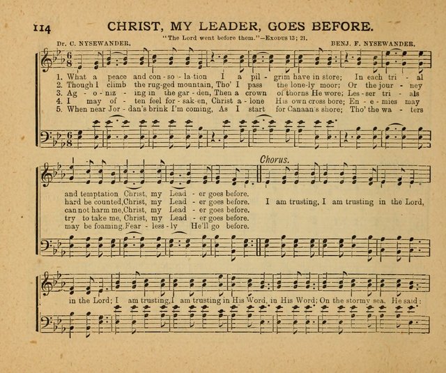 Songs of the Sun Bright Clime: a collection of choice music and poetry, for Sabbath schools and gospel meetings page 114