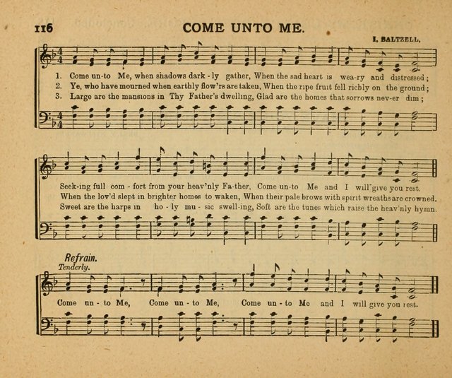 Songs of the Sun Bright Clime: a collection of choice music and poetry, for Sabbath schools and gospel meetings page 116