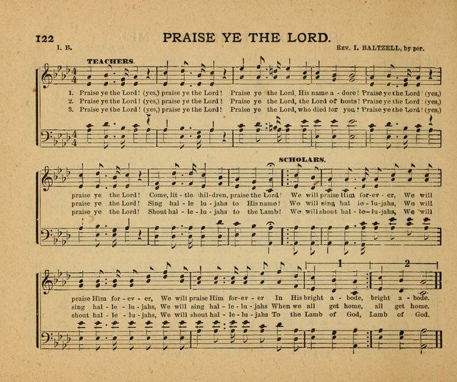 Songs of the Sun Bright Clime: a collection of choice music and poetry, for Sabbath schools and gospel meetings page 122