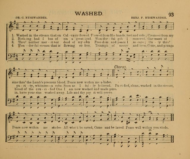 Songs of the Sun Bright Clime: a collection of choice music and poetry, for Sabbath schools and gospel meetings page 93