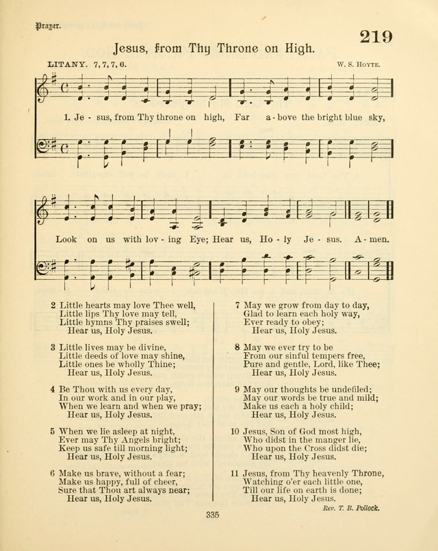 Sunday-School Book: with music: for the use of the Evangelical Lutheran congregations (Rev. and Enl.) page 337