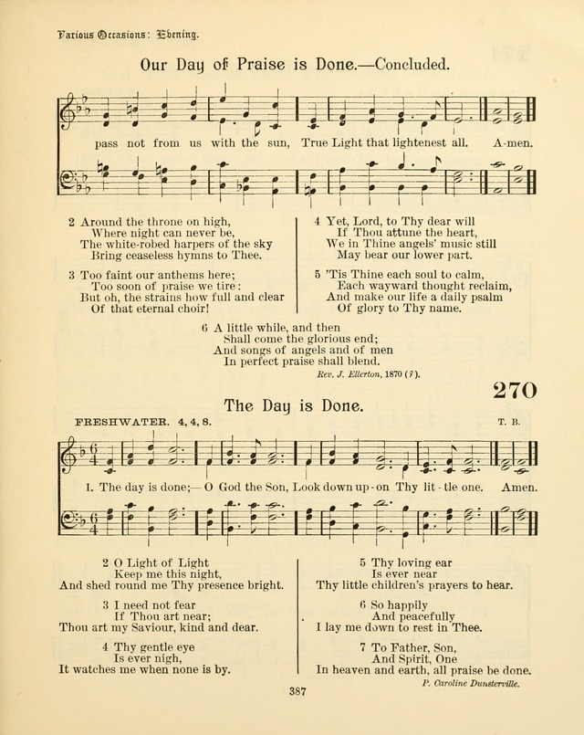 Sunday-School Book: with music: for the use of the Evangelical Lutheran congregations (Rev. and Enl.) page 389