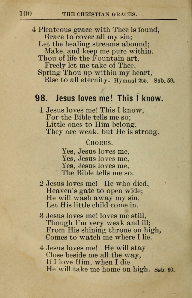 Sunday School Book: containing liturgy and hymns for the Sunday School (Rev. and Enl. Ed.) page 100