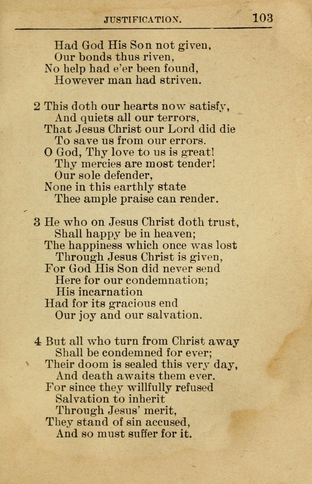 Sunday School Book: containing liturgy and hymns for the Sunday School (Rev. and Enl. Ed.) page 103