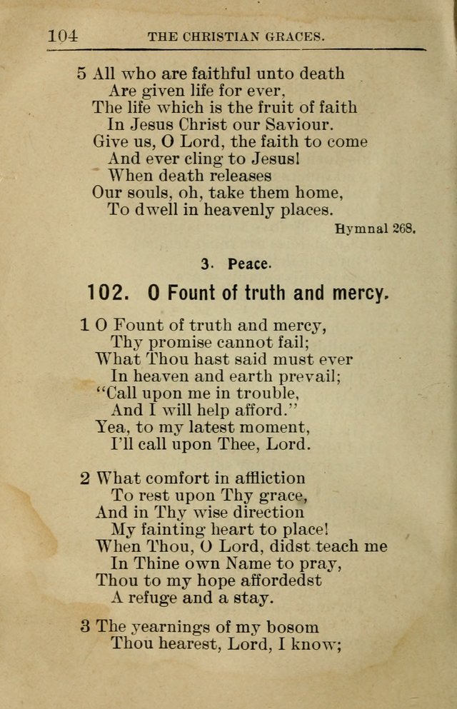 Sunday School Book: containing liturgy and hymns for the Sunday School (Rev. and Enl. Ed.) page 104