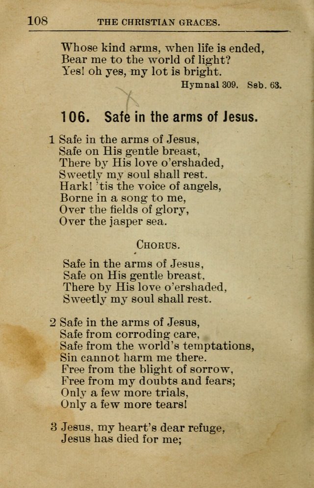 Sunday School Book: containing liturgy and hymns for the Sunday School (Rev. and Enl. Ed.) page 108