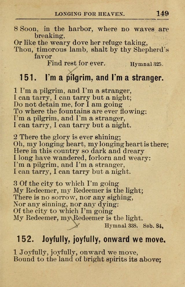Sunday School Book: containing liturgy and hymns for the Sunday School (Rev. and Enl. Ed.) page 151