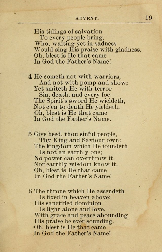 Sunday School Book: containing liturgy and hymns for the Sunday School (Rev. and Enl. Ed.) page 19