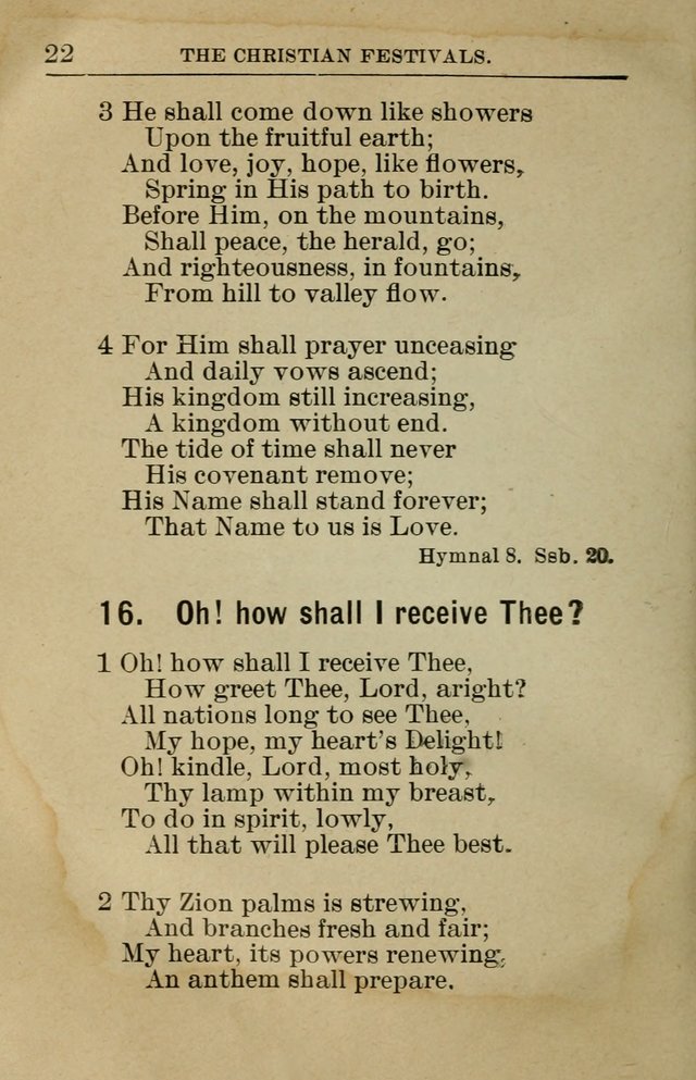 Sunday School Book: containing liturgy and hymns for the Sunday School (Rev. and Enl. Ed.) page 22